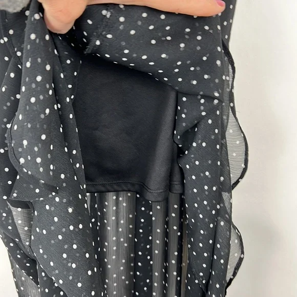 A.BYER polka dot spaghetti strap dress black and white L - Picture 7 of 10